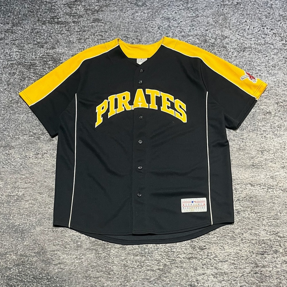 Vintage Pittsburgh Pirates Zack Duke Jersey #57 Mens XL Black Yellow MLB‎